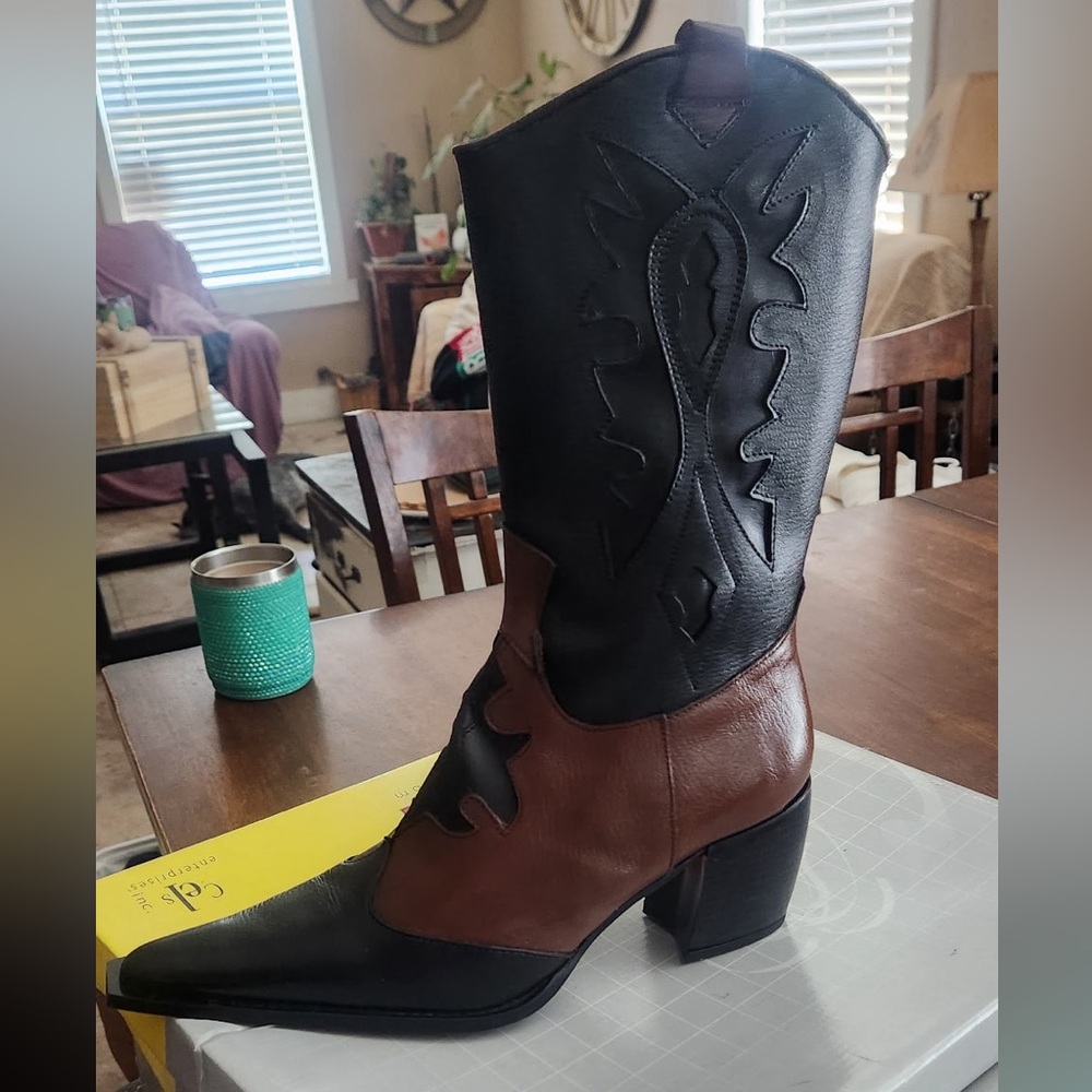 Black and Brown Western Boots